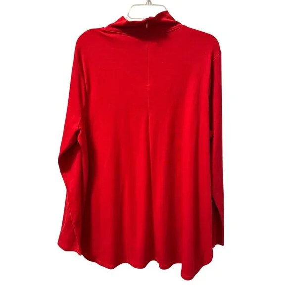 Chicos Red Mock Neck Long Sleeve Knit Tunic Top Size XL 100% Shirt. NWT - Picture 12 of 12